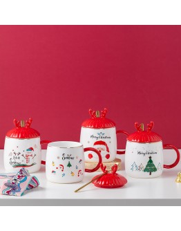 聖誕馬克杯-紅色鹿角