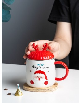 聖誕馬克杯-紅色鹿角