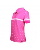 抗菌防蚊-俏皮愛心塗鴉印花短袖POLO衫 / 桃紅