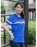 抗菌防蚊-俏皮愛心塗鴉印花短袖POLO衫 / 寶藍