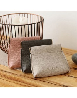 彈片快取皮革方形零錢包