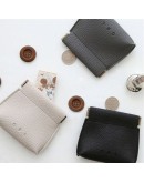 彈片快取皮革方形零錢包