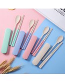 北歐小麥秸稈二件式環保餐具組