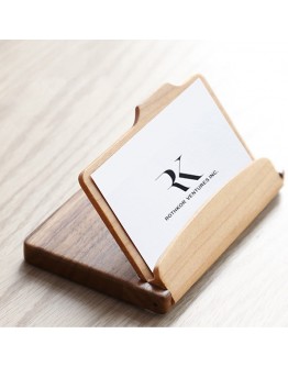 撞色木質商務名片盒