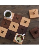 實木方形杯墊組