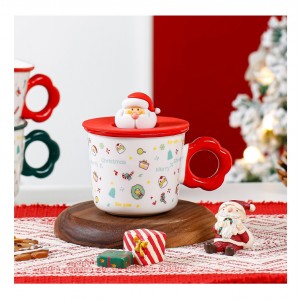 聖誕馬克杯-花朵把手