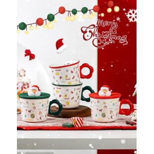 聖誕馬克杯-花朵把手