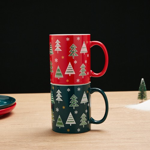 聖誕馬克杯-雙色聖誕樹